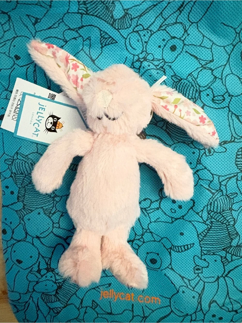 Jellycat White Plush Bunny Keyring